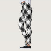 Büffel-Karo, Schwarzweißmuster Leggings (Links)