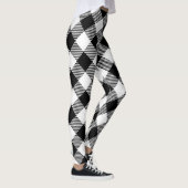 Büffel-Karo, Schwarzweißmuster Leggings (Rechts)