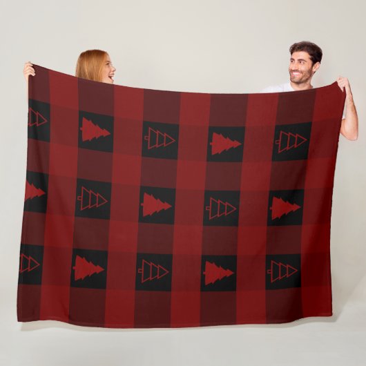 Büffel-Karo-Weihnachtsbaum-Ornament Fleecedecke (Beispiel)