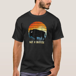 Büffel kein Umarmer Bison Vintage Sonnenuntergang  T-Shirt