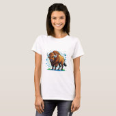 Büffel mit großen Hörnern T-Shirt (Vorne ganz)