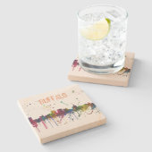 BÜFFEL-NEW YORKSKYLINE - SteinUntersetzer (Seitenansicht)