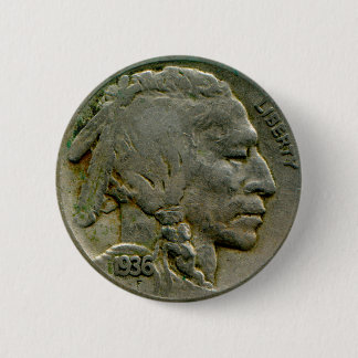 "Büffel" Nickel mit 1936 US geht Knopf voran Button