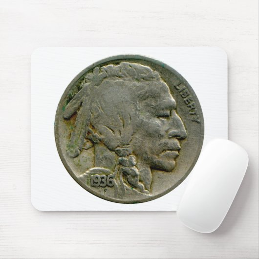 "Büffel" Nickel mit 1936 US geht mousepad voran (Mit Mouse)
