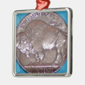 Büffel-Nickel Ornament Aus Metall (Links)