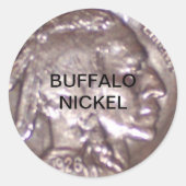 Büffel-Nickel Runder Aufkleber (Vorderseite)