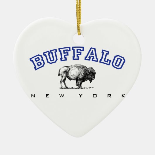 Büffel, NY - Bison Keramikornament (Vorne)