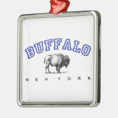 Büffel, NY - Bison Silbernes Ornament (Links)