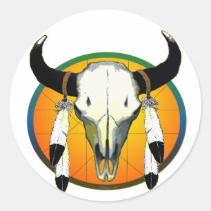 Büffel Runder Aufkleber