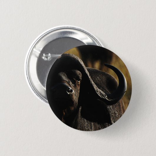 Büffel - Safarigroße fünf TierButtone Button (Vorne & Hinten)