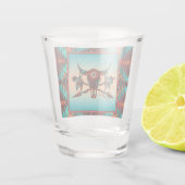 Büffel-Schädel und Pfeile-Messerglas Schnapsglas (Rückseite)