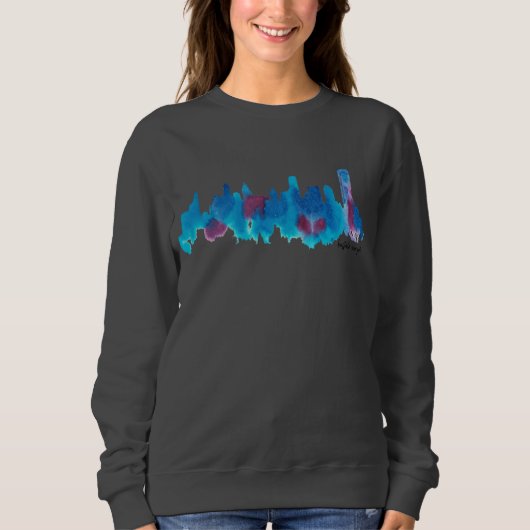 Büffel-Skyline-Aquarell Sweatshirt (Vorderseite)