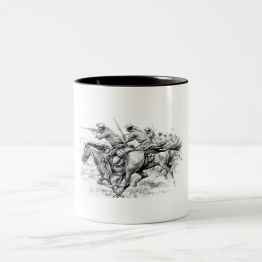 Büffel-Soldatkaffee-Tasse Zweifarbige Tasse (Mittel)