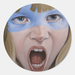 Büffel-Sonnenaufgang Runder Aufkleber