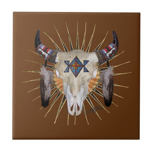 Büffel-Stern-Fliese Fliese (Vorderseite)