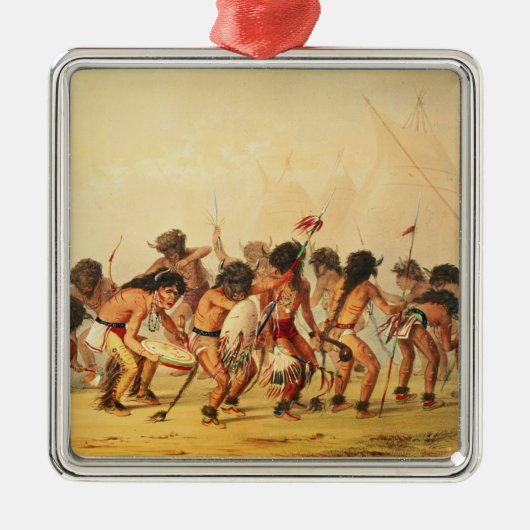 Büffel-Tanz, c.1832 Silbernes Ornament (Vorne)