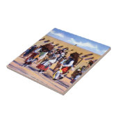 Büffel-Tanz des Pueblo-amerikanischen Ureinwohners Fliese (Seite)