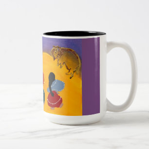 Büffel-Tänzer-Tasse Zweifarbige Tasse
