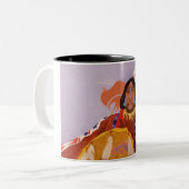 Büffel-Träumer Zweifarbige Tasse (Vorderseite Links)