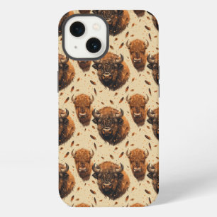 Büffel- und Feder-Design-iPhone-Etasche / iPad-Hül iPhone 13 Hülle