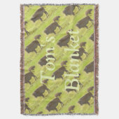 Büffel und Kalb farbiger Bleistift personalisiert Decke (Vorderseite Vertikal)