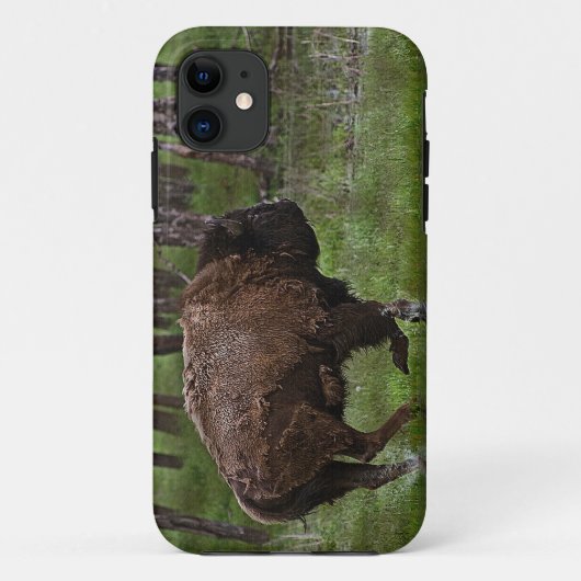 Büffel und Wald, Bison-Liebhaber Design Case-Mate iPhone Hülle (Rückseite)