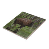 Büffel und Wald, Bison-Liebhaber Design Fliese (Seite)