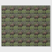 Büffel und Wald, Bison-Liebhaber Design Geschenkpapier (Flach)
