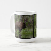 Büffel und Wald, Bison-Liebhaber Design Kaffeetasse (Vorderseite Links)