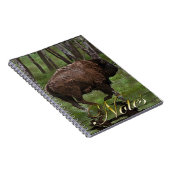 Büffel und Wald, Bison-Liebhaber Design Notizblock (Rechte Seite)