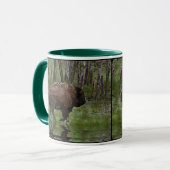 Büffel und Wald, Bison-Liebhaber Design Tasse (Vorderseite Links)