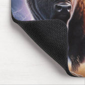 Büffel und Wolf Gewitter Blitz Wildnis Mousepad (Ecke)