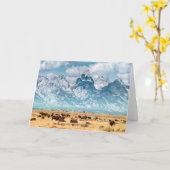 Büffel unter den großartigen Teton Bergen Karte (Gelbe Blume)