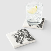 Büffel-Untersetzer Steinuntersetzer (Seitenansicht)