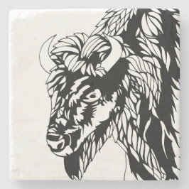 Büffel-Untersetzer Steinuntersetzer