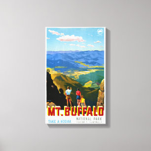 Büffel-Vintages Reise-Plakat Australiens Mt. Leinwanddruck