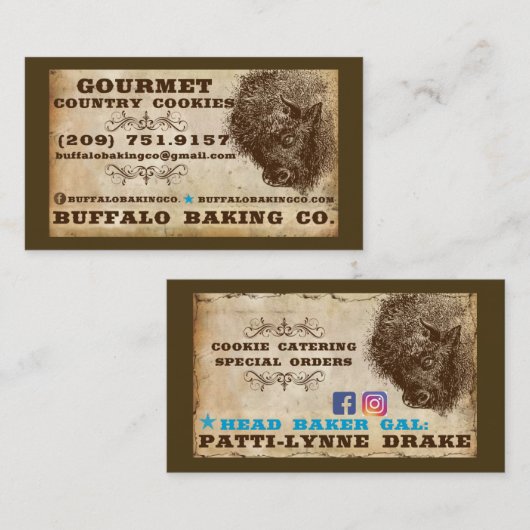 Büffel Visitenkarte (Vorne/Hinten)