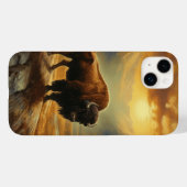 Büffel Wisent Sonnenuntergang Silhouette Case-Mate iPhone Hülle (Rückseite (Horizontal))