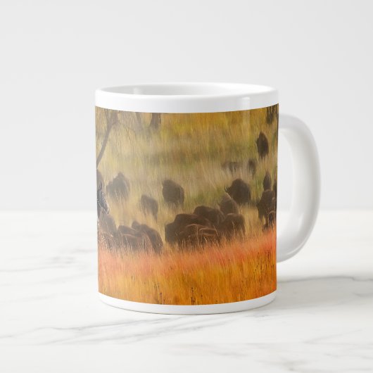 Büffel-Zusammenfassung Jumbo-Tasse (Vorderseite Rechts)