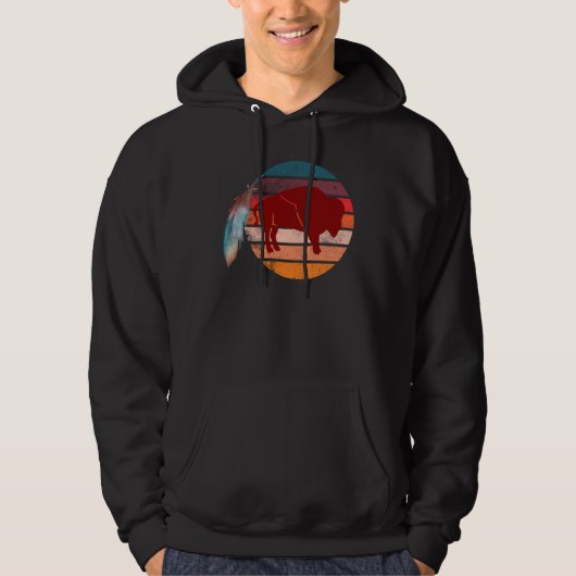Büffelfeder Indigene Native Amerikaner Hoodie (Vorderseite)