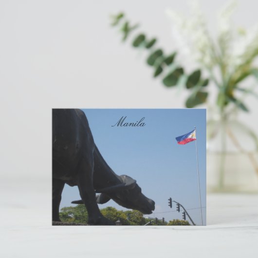 Büffelflagge Postkarte (Stehend Vorderseite)