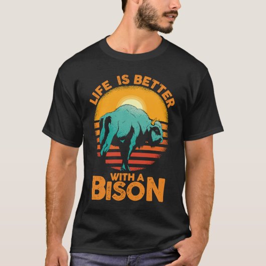 Büffelflüsterer Fluffige Kuh mit einem Bison T-Shirt (Vorderseite)