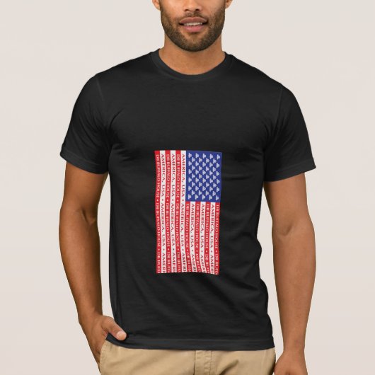 Büffelhaus amerikanische Flagge T-Shirt (Vorderseite)