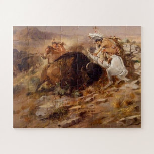 Büffeljagd Eingeborenen Jäger C M Russell Puzzle