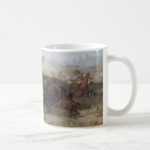 Büffeljagd Nr. 26 von CM Russell, Vintage Indians Kaffeetasse