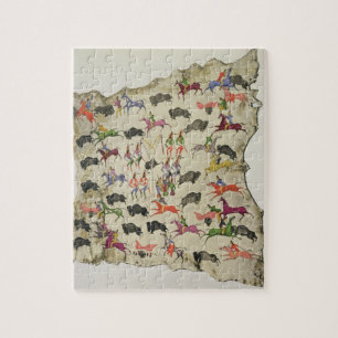 Büffeljagd (Pigment auf Elchhaut) Puzzle