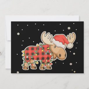 Büffelkariert Mützen-Weihnachtsmann-Hut-Christbaum Einladung