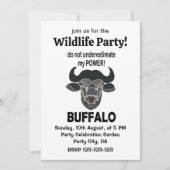 Büffelkopf Bison Tier Büffel Einladung (Vorderseite)