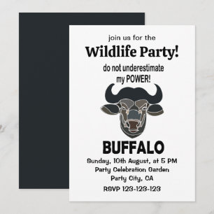 Büffelkopf Bison Tier Büffel Einladung