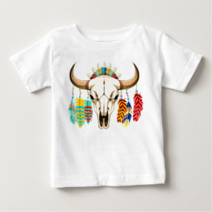Büffelschädel-Emblem der amerikanischen Ureinwohne Baby T-shirt
